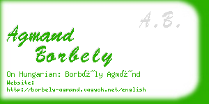 agmand borbely business card